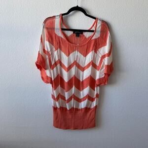 Vintage knitted orange and white